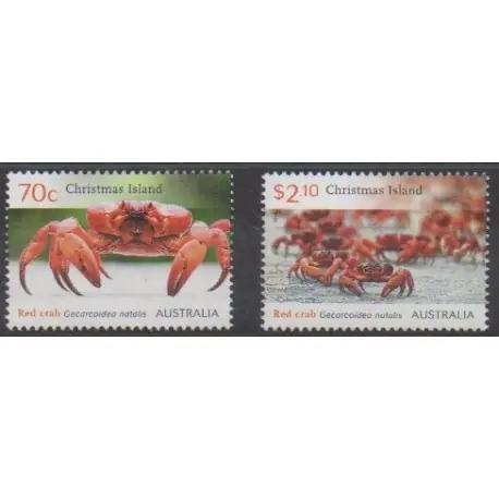 Christmas (Iles) - 2014 - No 792/793 - Vie marine Fait Main