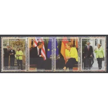 Nouvelle Collection Gambie - 2009 - No 4930/4933 - Célébrités