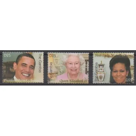 Gambie - 2009 - No 4907/4909 - Célébrités Pas Cher