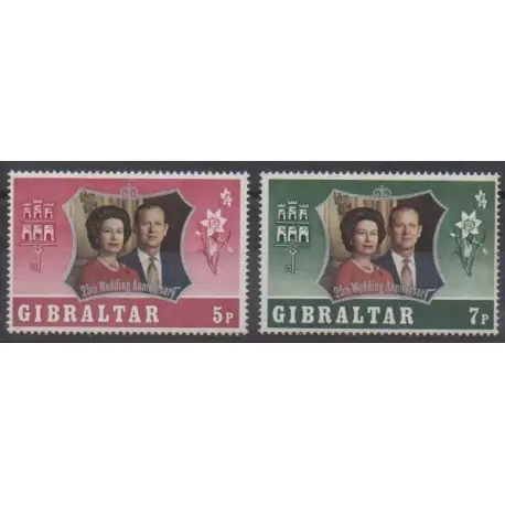 Gibraltar - 1972 - No 290/291 - Royauté - Principauté Meilleure Qualité
