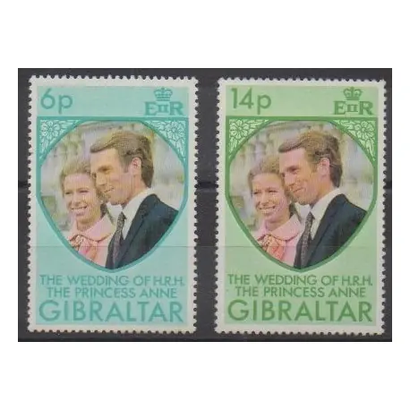 Gibraltar - 1973 - No 303/304 - Royauté - Principauté Original