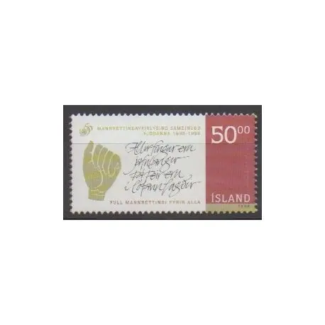Nouvel Arrivage Islande - 1998 - No 852 - Droits de l'Homme