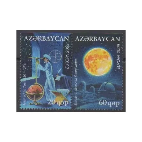Meilleure Vente Azerbaïdjan - 2009 - No 650a/651a - Astronomie - Europa