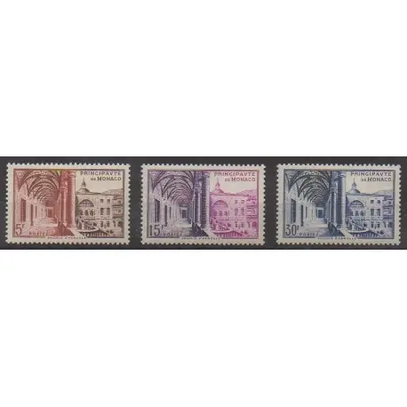 Marque Monaco - 1952 - No 383/385 - Monuments