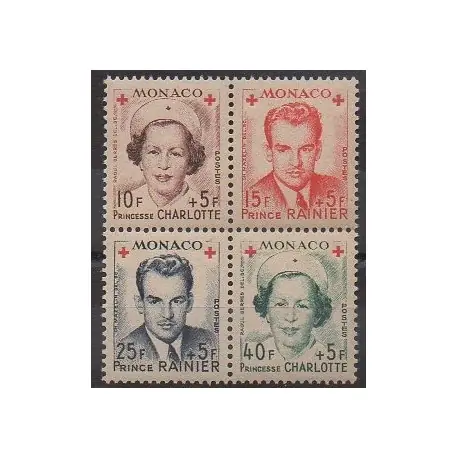 Original Monaco - 1949 - No 334A/337A - Bloc de 4 - Santé ou Croix-Rouge