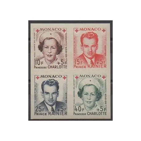 Achat Immédiat Monaco - 1949 - No 334B/337B - Bloc de 4 - Santé ou Croix-Rouge