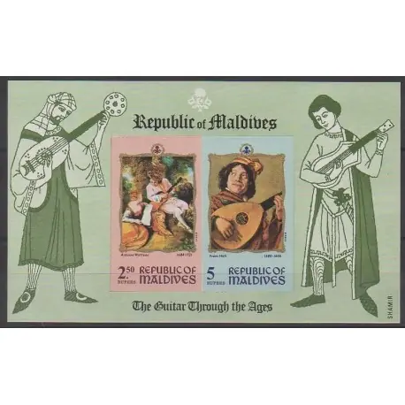 Certifié Maldives - 1970 - No BF12 - Musique