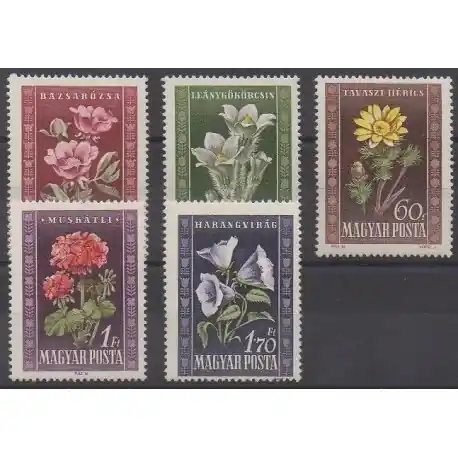 Hongrie - 1950 - No 963/967 - Fleurs - Neufs avec charnière Offre Exclusive