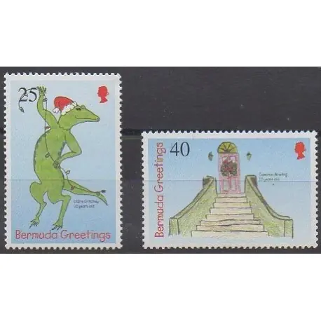 Bermudes - 1998 - No 769/770 - Noël - Dessins d'enfants Paiement Sécurisé