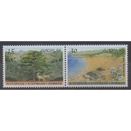 Certifié Chypre - 1999 - No 934/935 - Parcs et jardins - Europa - Animaux