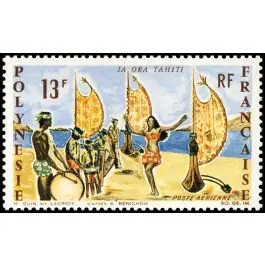 Timbre de collection Polynesie Francaise - Poste Arienne 021 Haute Qualité