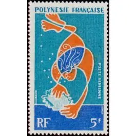 Timbre de collection Polynesie Francaise - Poste Arienne 035 Populaire
