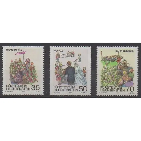 Premium Liechtenstein - 1986 - No 840/842 - Folklore