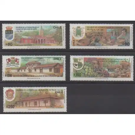 Chili - 1992 - No 1103/1107 - Histoire Remise