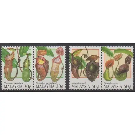 Malaisie - 1996 - No 598/601 - Fleurs Expédition Rapide