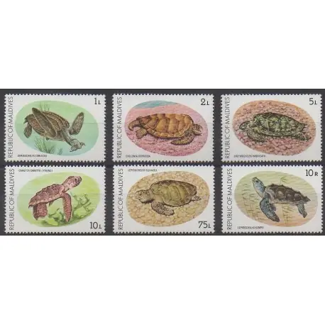Vente Flash Maldives - 1980 - No 798/803 - Tortues