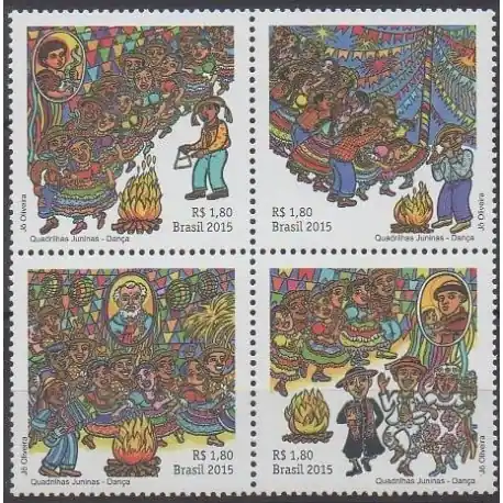 Brésil - 2015 - No 3415/3418 - Folklore Commander Maintenant