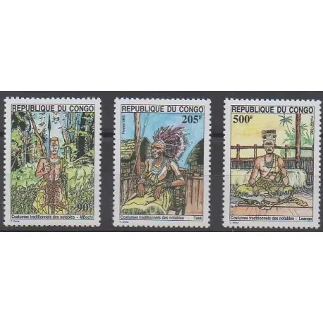 Paiement Sécurisé Congo (République du) - 1995 - No 1001/1003 - Costumes