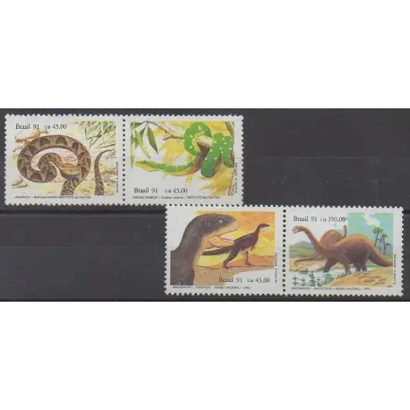 Brésil - 1991 - No 2019/2022 - Reptiles - Animaux préhistoriques Garantie Incluse