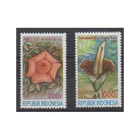 Indonésie - 1989 - No 1171/1172 - Fleurs Paiement Sécurisé