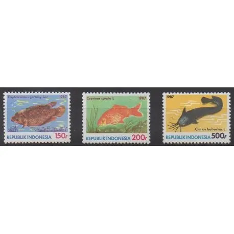 Prix Réduit Indonésie - 1987 - No 1132/1134 - Vie marine