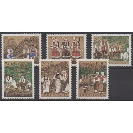 Yougoslavie - 1957 - No 730/735 - Folklore Marque