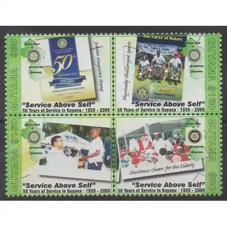 Meilleure Vente Guyana - 2009 - No 5967/5970 - Rotary ou Lions club