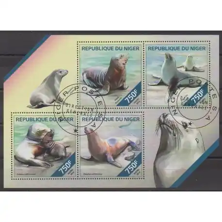 Top Qualité Niger - 2014 - No 2351/2354 - Mammifères - Vie marine - Oblitérés