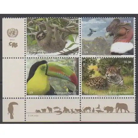 Acheter En Ligne Nations Unies (ONU - New-York) - 2022 - No 1789/1792 - Animaux -Espèces menacées - WWF