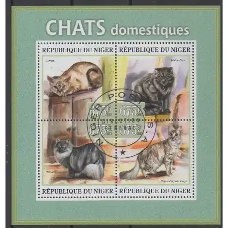 Niger - 2013 - No 1809/1812 - Chats - Oblitérés Artisanat