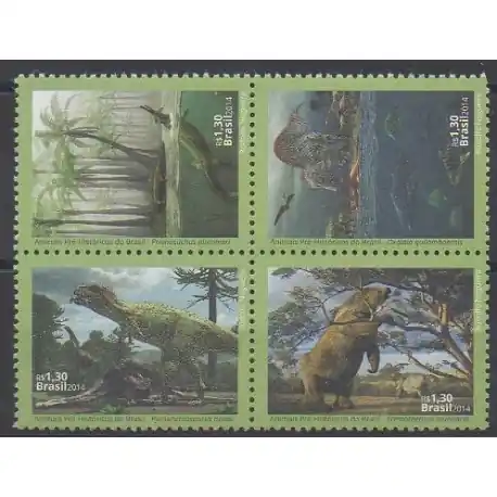 Brésil - 2014 - No 3361/3364 - Animaux préhistoriques Affaire À Saisir