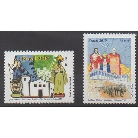 Brésil - 2010 - No 3105/3106 - Religion Paiement Sécurisé