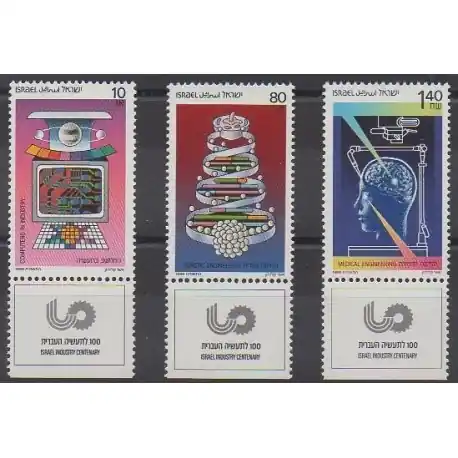 Israël - 1988 - No 1023/1025 - Sciences et Techniques Prix Choc