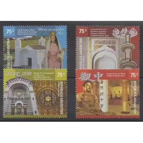 Argentine - 2005 - No 2539/2542 - Monuments Livraison Mondiale