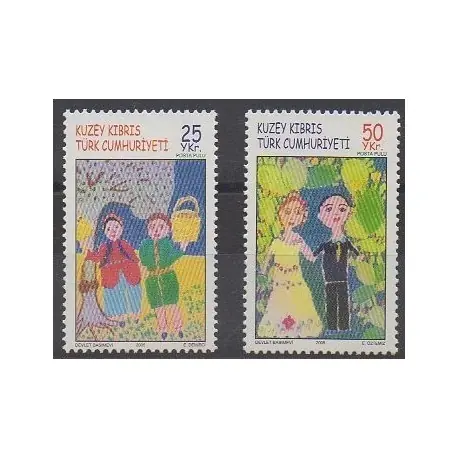 Turquie - Chypre du nord - 2005 - No 571/572 - Dessins d'enfants Produit De Marque