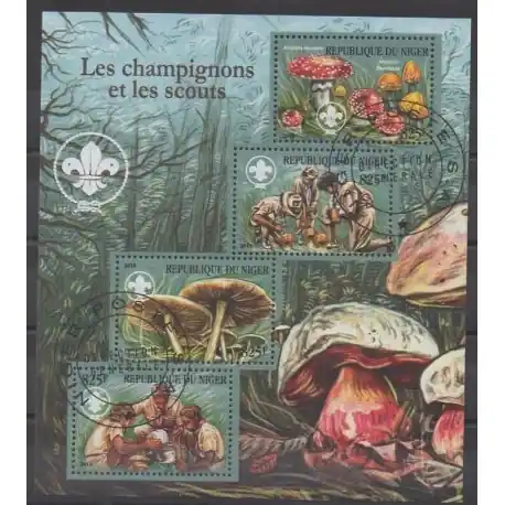 Certifié Niger - 2015 - No 3003/3006 - Scoutisme - Champignons - Oblitérés