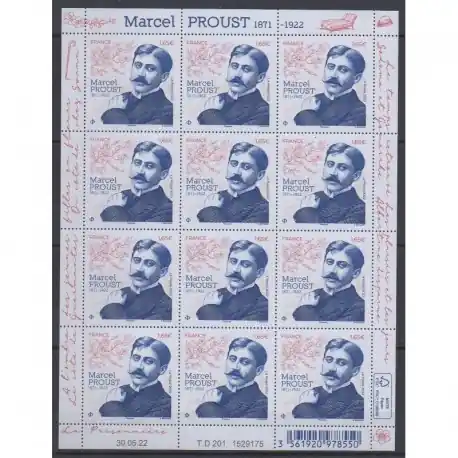 Achat Immédiat France - Feuillets de France - 2022 - No F74 - Marcel Proust - Littérature