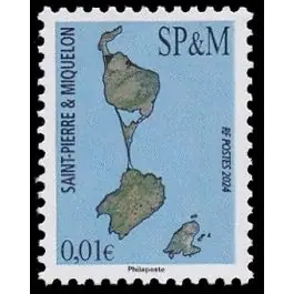 Gros Lot Timbre de collection Saint-Pierre et Miquelon - 1336A Timbre 0,01€ Carte SPM Millsime 2024