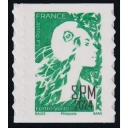 Timbre de collection Saint-Pierre et Miquelon - 1341 Autoadhsif Lettre Verte - Marianne de l'avenir Dernier Modèle