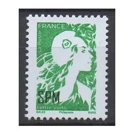 Livraison Gratuite Timbre de collection Saint-Pierre et Miquelon - 1347 Lettre Verte Gomme - Marianne de l'avenir